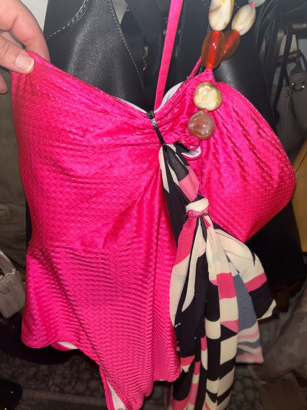 Hot Pink One Piece Swimsuit with Cover up Set - Picture 7 of 9